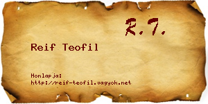 Reif Teofil névjegykártya
